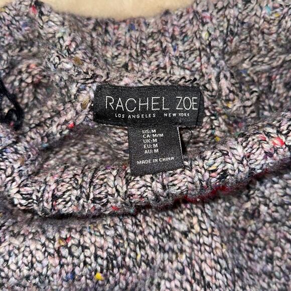 Rachel Zoe Knit Turtleneck Sweater with Red Edges | Sz M - Picture 4 of 5